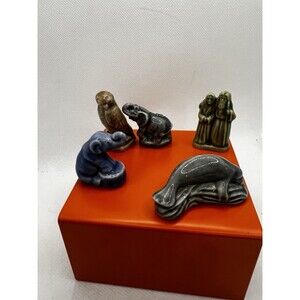 5 Piece Vintage Wade Whimsies Lot - US Red Rose Tea Series